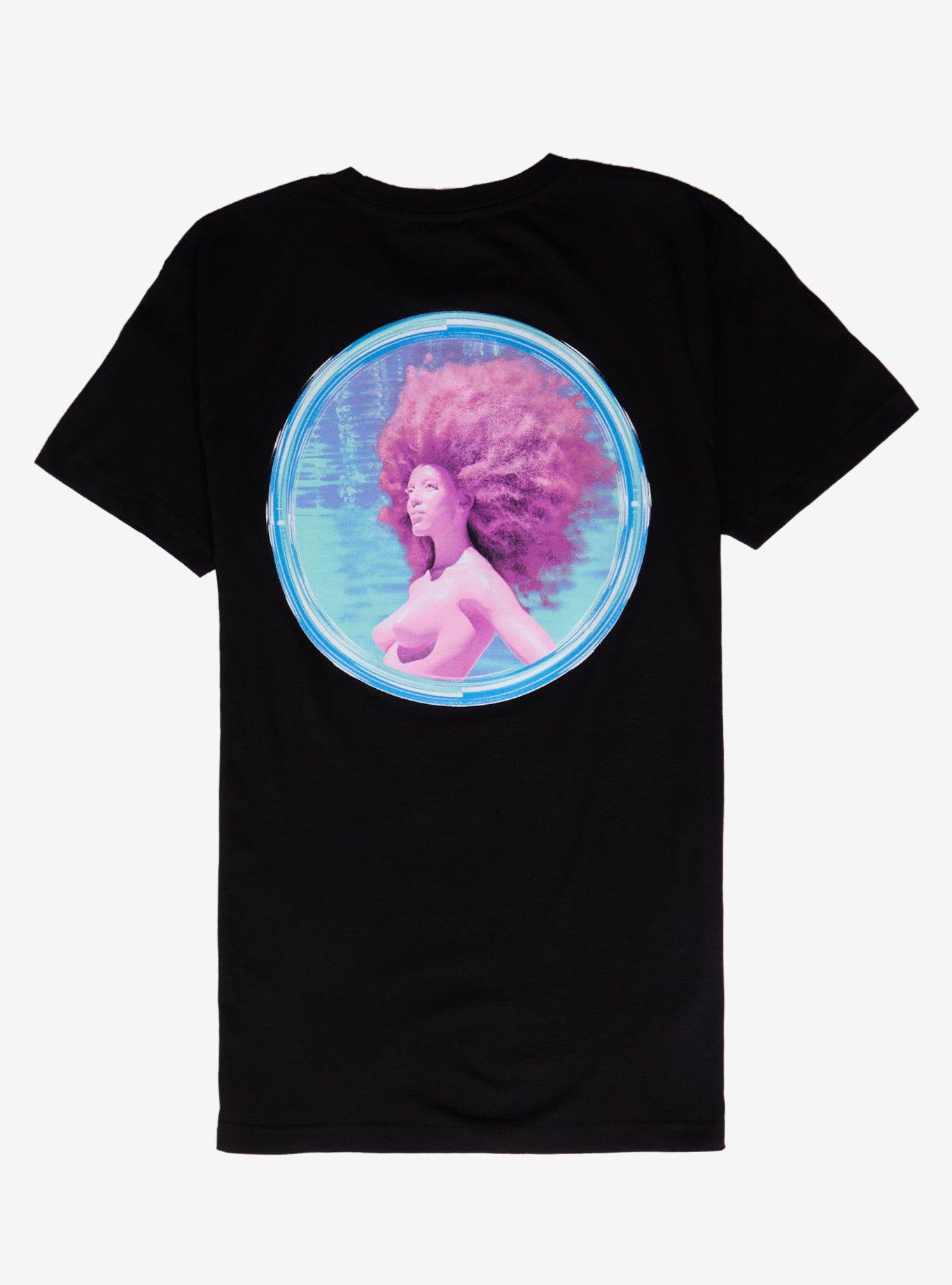 Doja Cat Pink Hair Portrait T-Shirt, BLACK, alternate