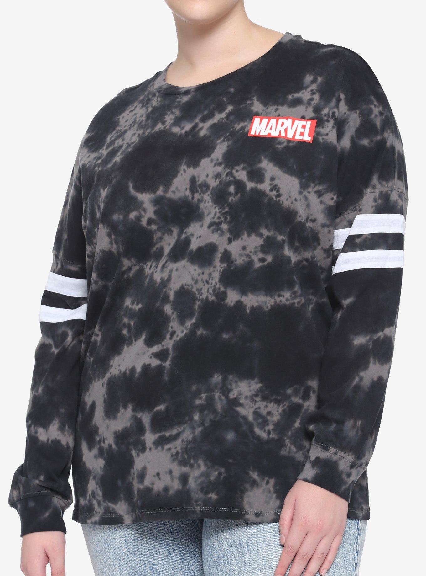 Her Universe Marvel Logo Tie-Dye Athletic Jersey Plus Size, MULTI, alternate