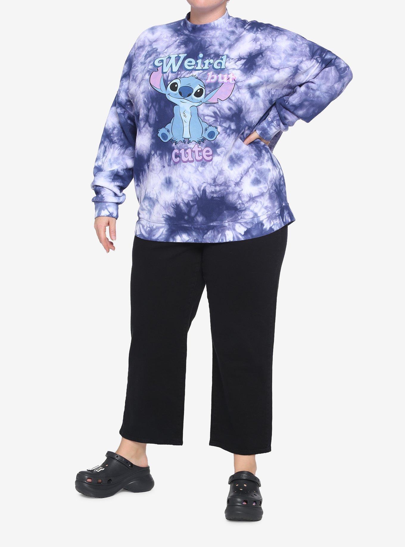 Disney Lilo & Stitch Weird But Cute Wash Mock Neck Sweatshirt Plus Size, MULTI, alternate