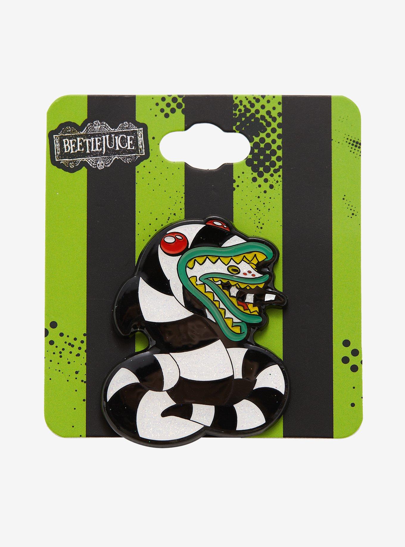 Beetlejuice Sandworm Glitter Enamel Pin - BoxLunch Exclusive, , alternate