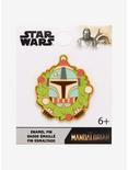 Loungefly Star Wars The Mandalorian Mando Holiday Wreath Enamel Pin - BoxLunch Exclusive, , alternate