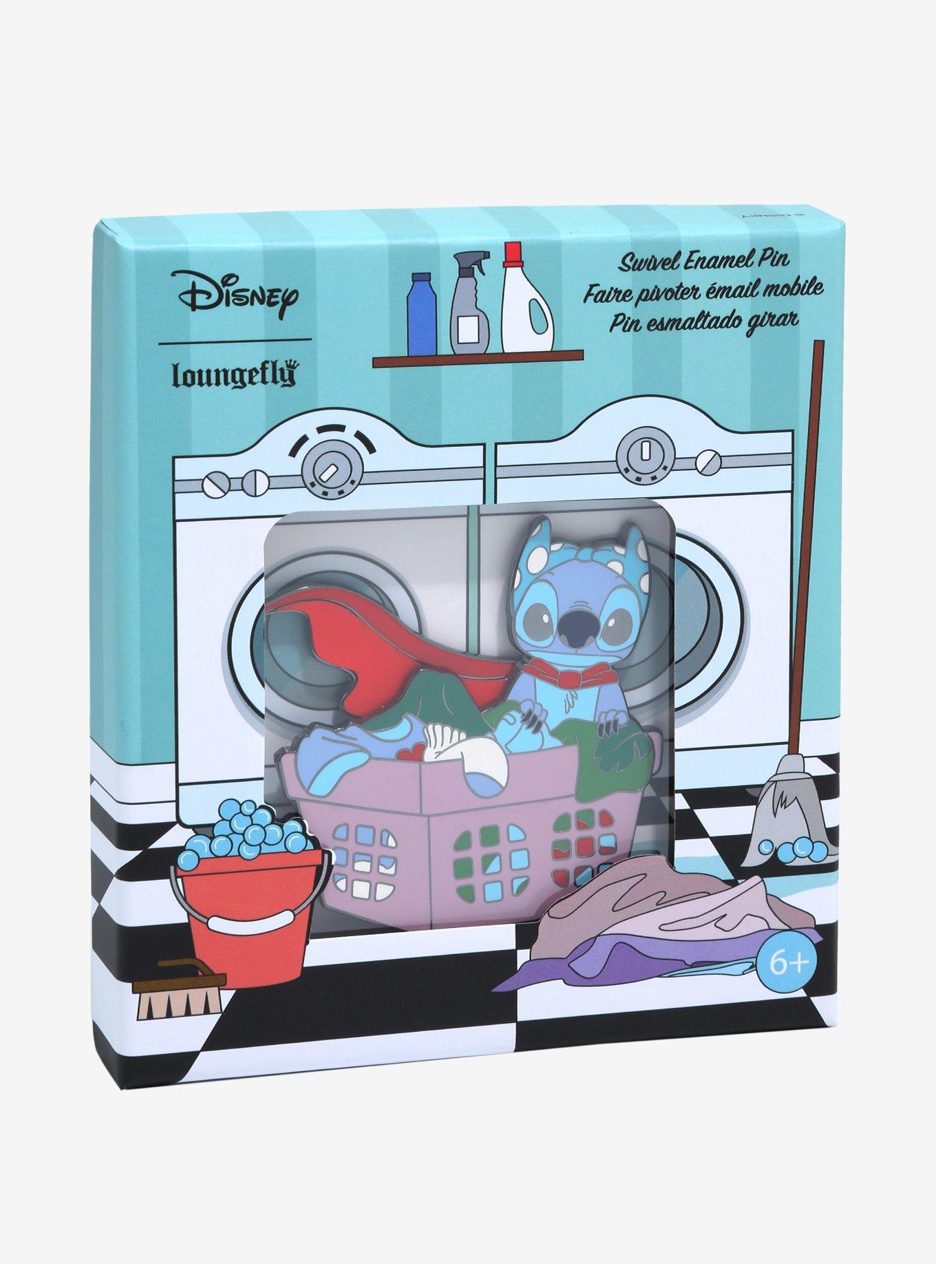 Loungefly Disney Lilo & Stitch Stitch with Laundry Limited Edition Enamel Pin - BoxLunch Exclusive, , alternate