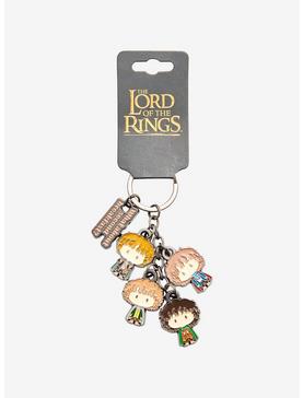 Lord of the Rings Hobbits Chibi Group Second Breakfast Multi-Charm Enamel Keychain - BoxLunch Exclusive, , hi-res