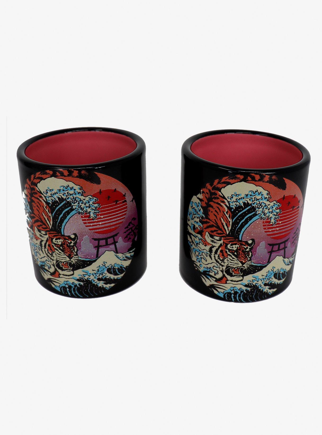 Tiger Great Wave Sake Set By Vincent Trinidad, , alternate