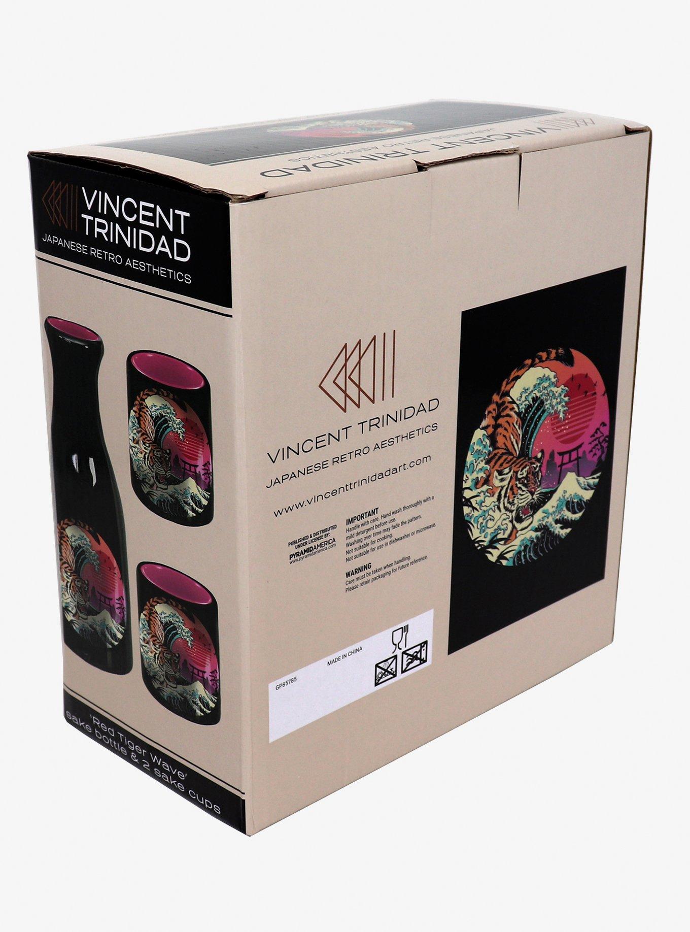 Tiger Great Wave Sake Set By Vincent Trinidad, , alternate