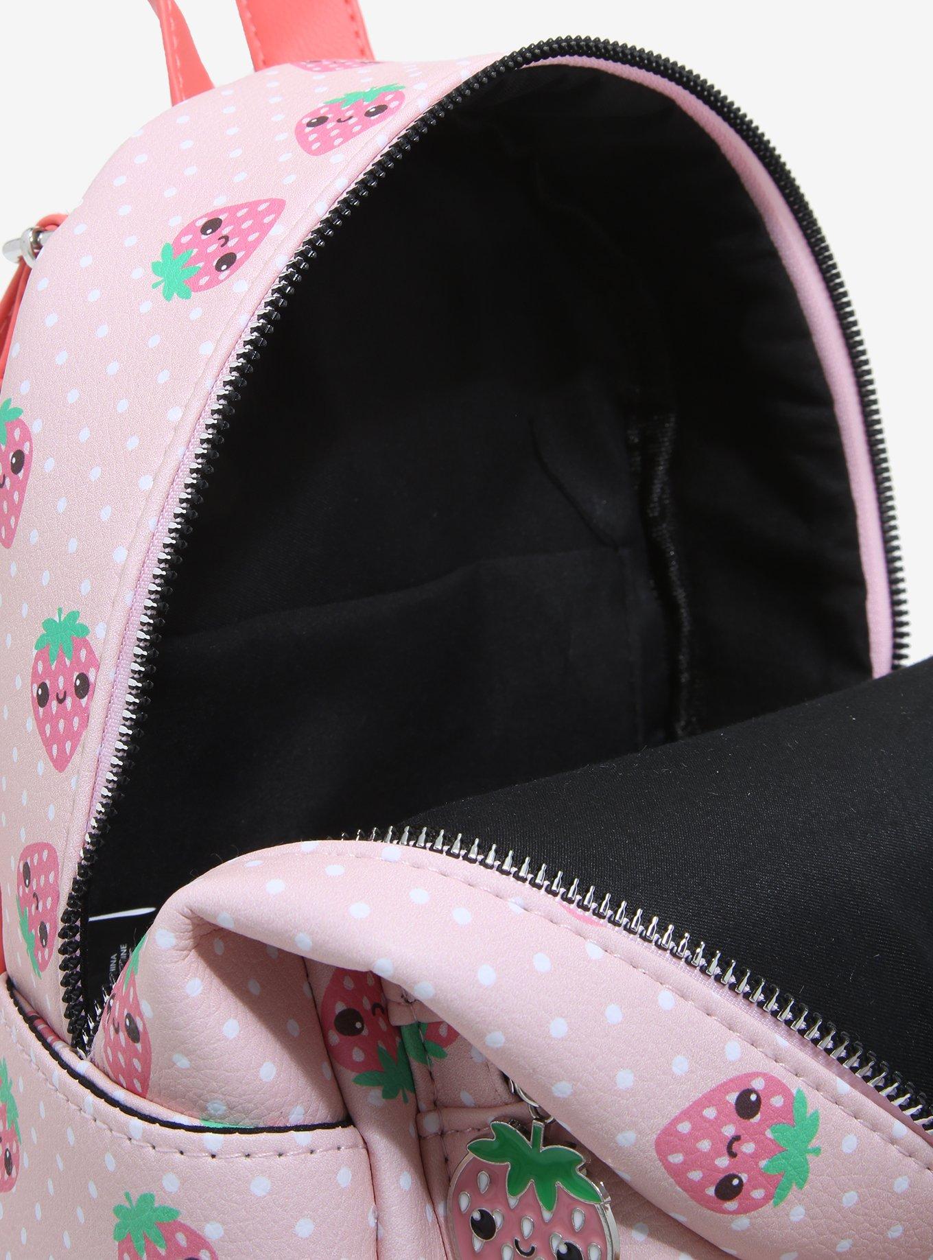 Kawaii Strawberry Mini Backpack, , alternate