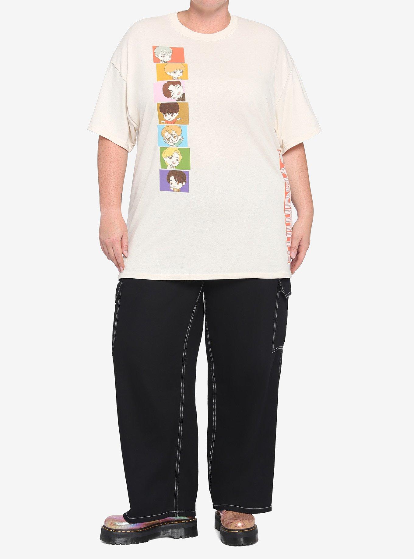 TinyTAN Dynamite Vertical Portraits Girls T-Shirt Inspired By BTS Plus Size, CREAM, alternate