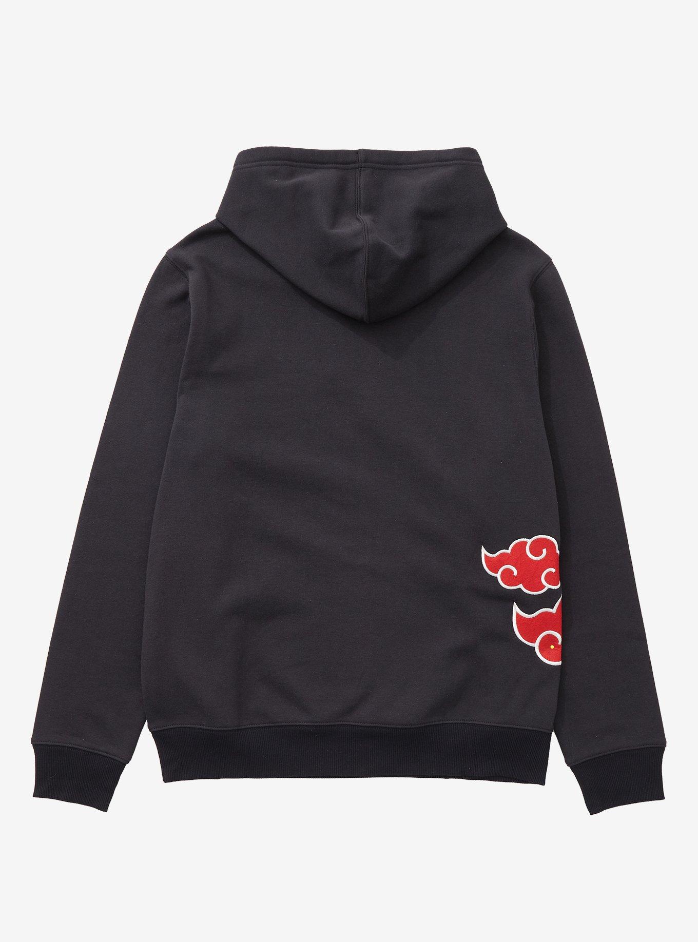 Naruto Shippuden Akatsuki Cloud Logo Hoodie - BoxLunch Exclusive, BLACK, alternate