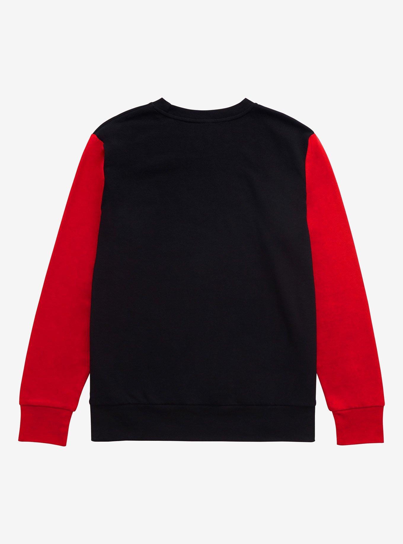 Marvel Spider-Man Miles Morales Collegiate Color Block Crewneck - BoxLunch Exclusive, BLACK, alternate
