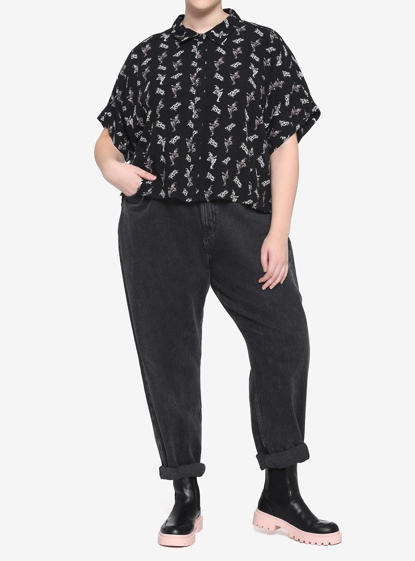 My Chemical Romance The Black Parade Girls Woven Button-Up Plus Size, BLACK, alternate