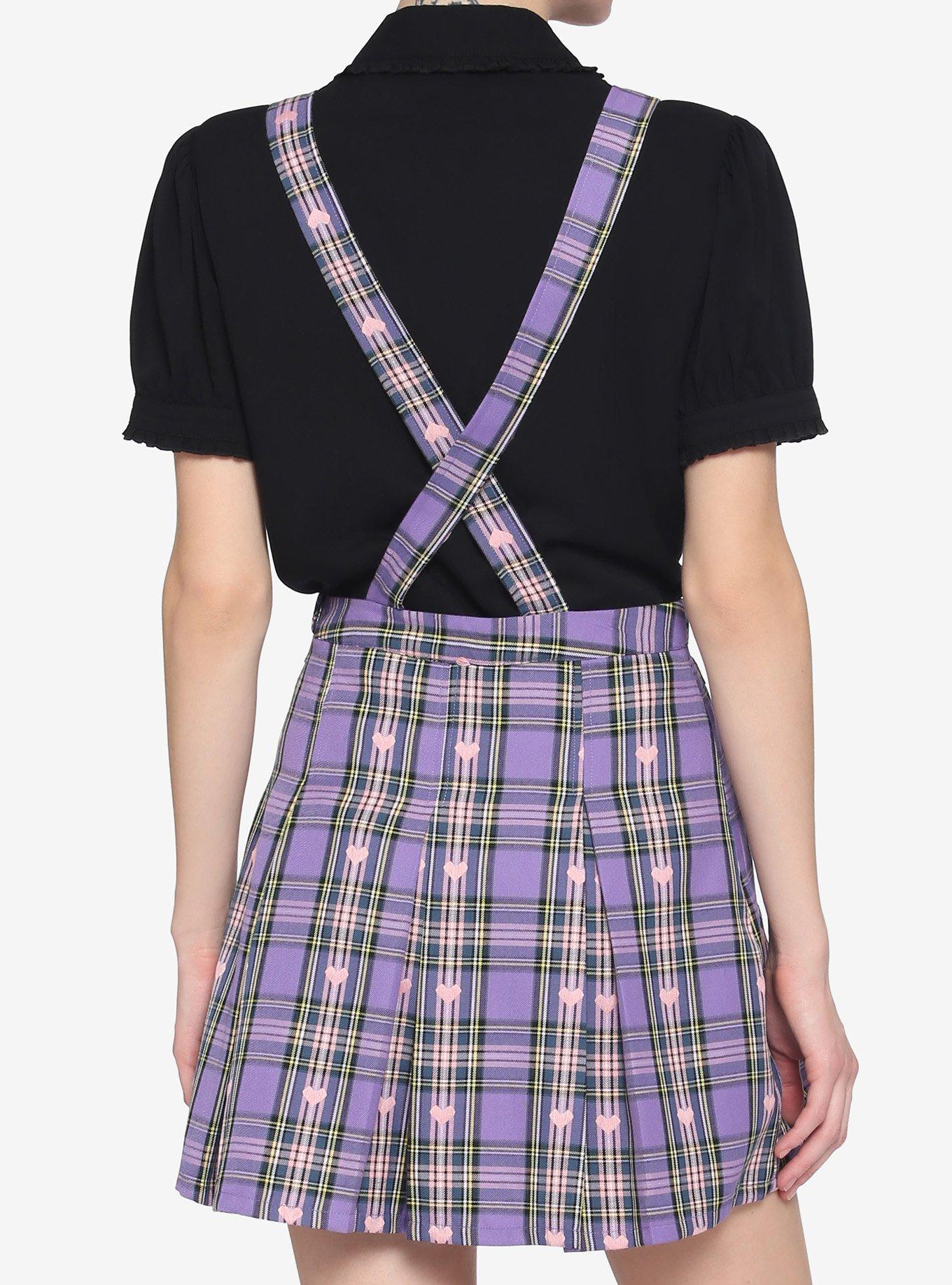 Pastel Pink & Purple Plaid Skirtall, PLAID - PURPLE, alternate