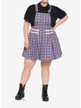 Pastel Pink & Purple Plaid Skirtall Plus Size, , alternate