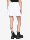 White Grommet Belt Pleated Skirt, BRIGHT WHITE, alternate
