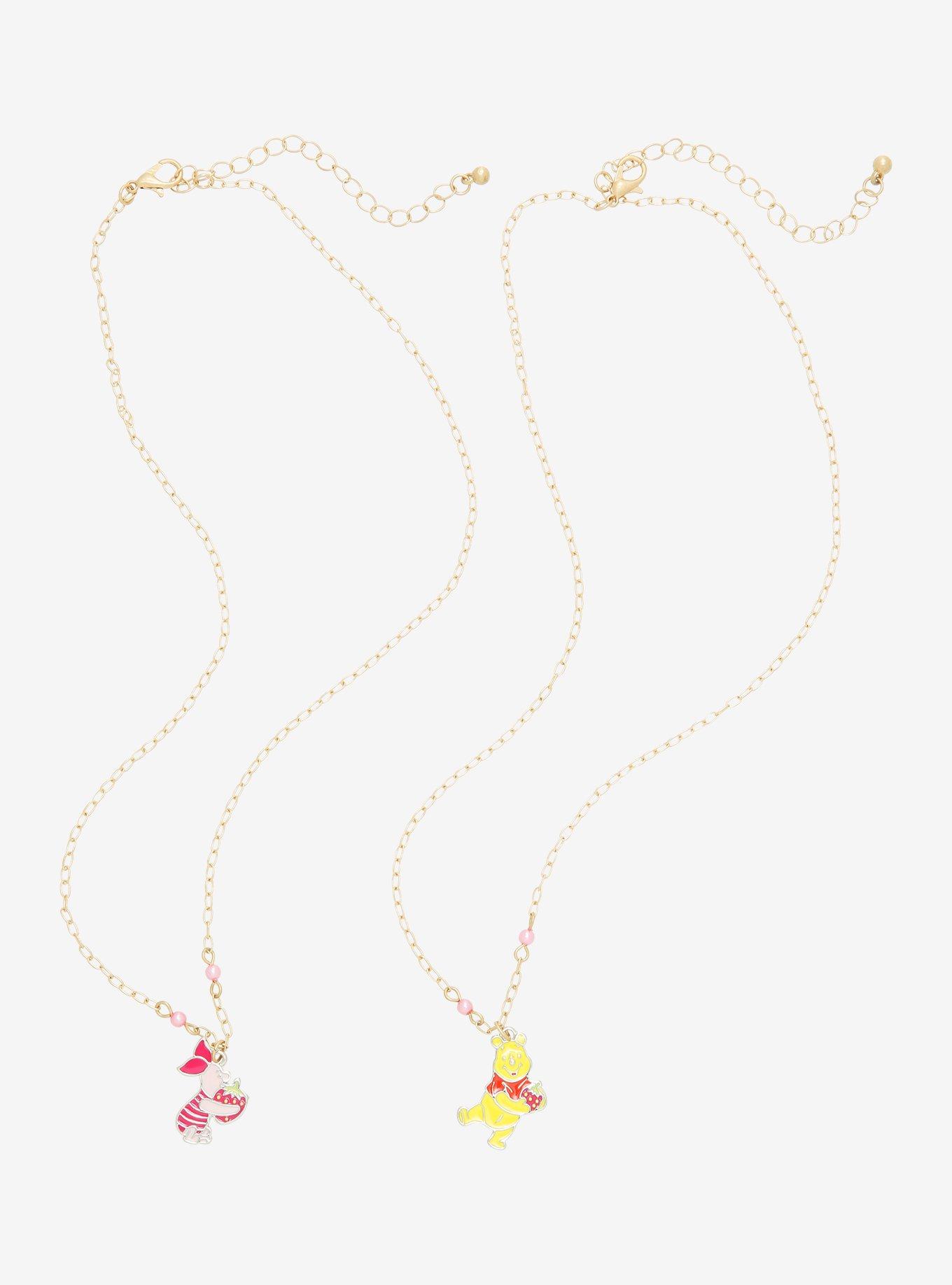 Disney Winnie The Pooh Piglet & Pooh Bear Strawberry Best Friend Necklace Set, , alternate