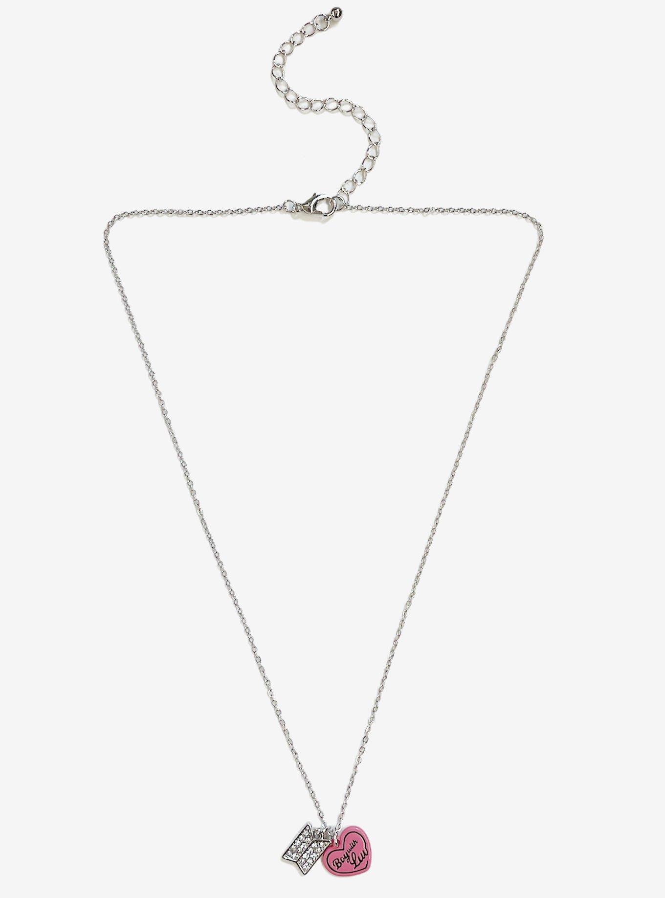 BTS Boy With Luv Dainty Bling Logo Necklace, , alternate
