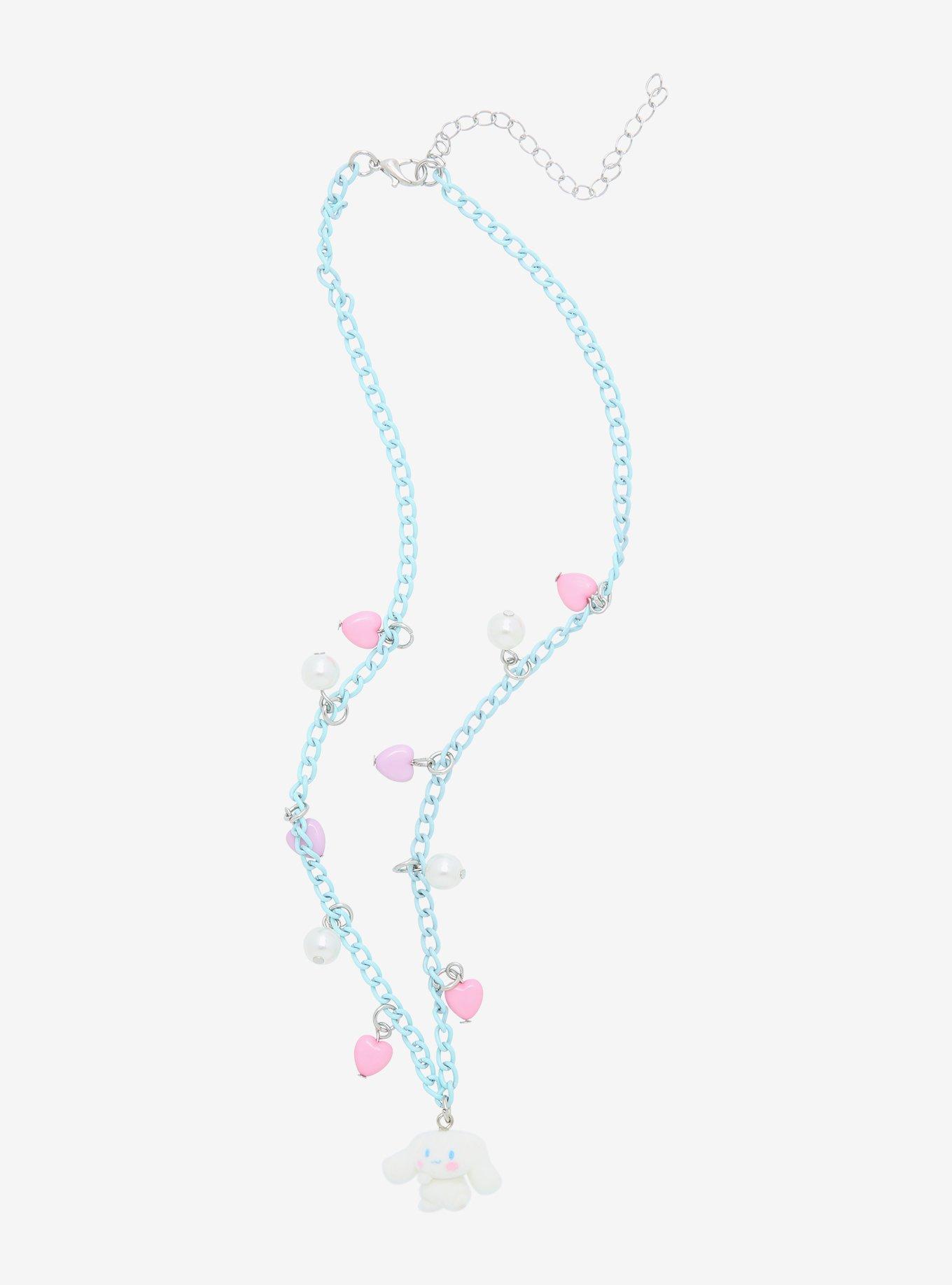 Cinnamoroll Hearts & Pearls Charm Necklace, , alternate