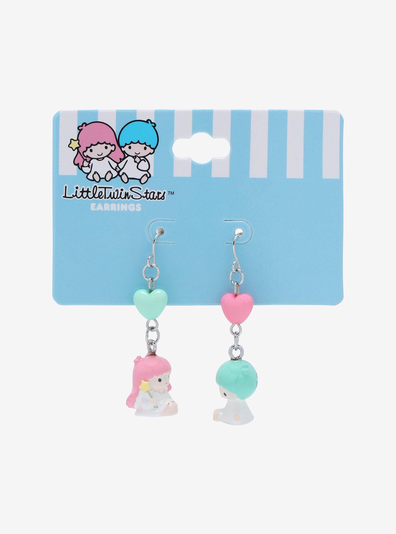 Little Twin Stars Mismatch Hearts Earrings, , alternate