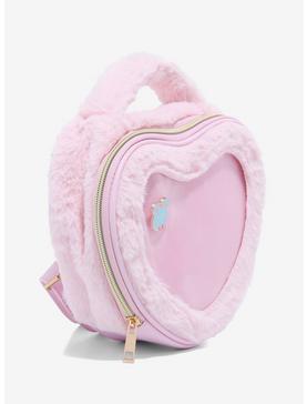Pink Fuzzy Heart Pin Collector Mini Backpack, , hi-res