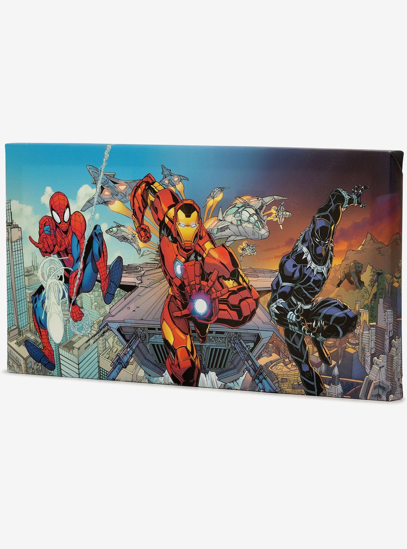 Marvel Spider-Man, Iron Man, Black Panther Canvas Wall Decor, , hi-res