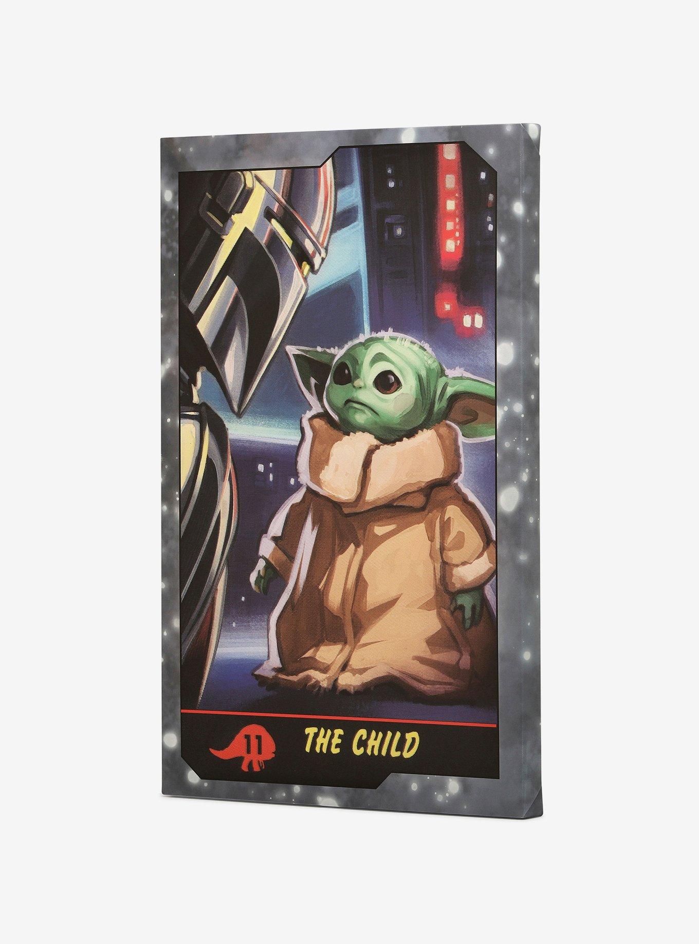 Star Wars The Mandalorian Baby Yoda Playing Card Canvas Wall Decor, , alternate