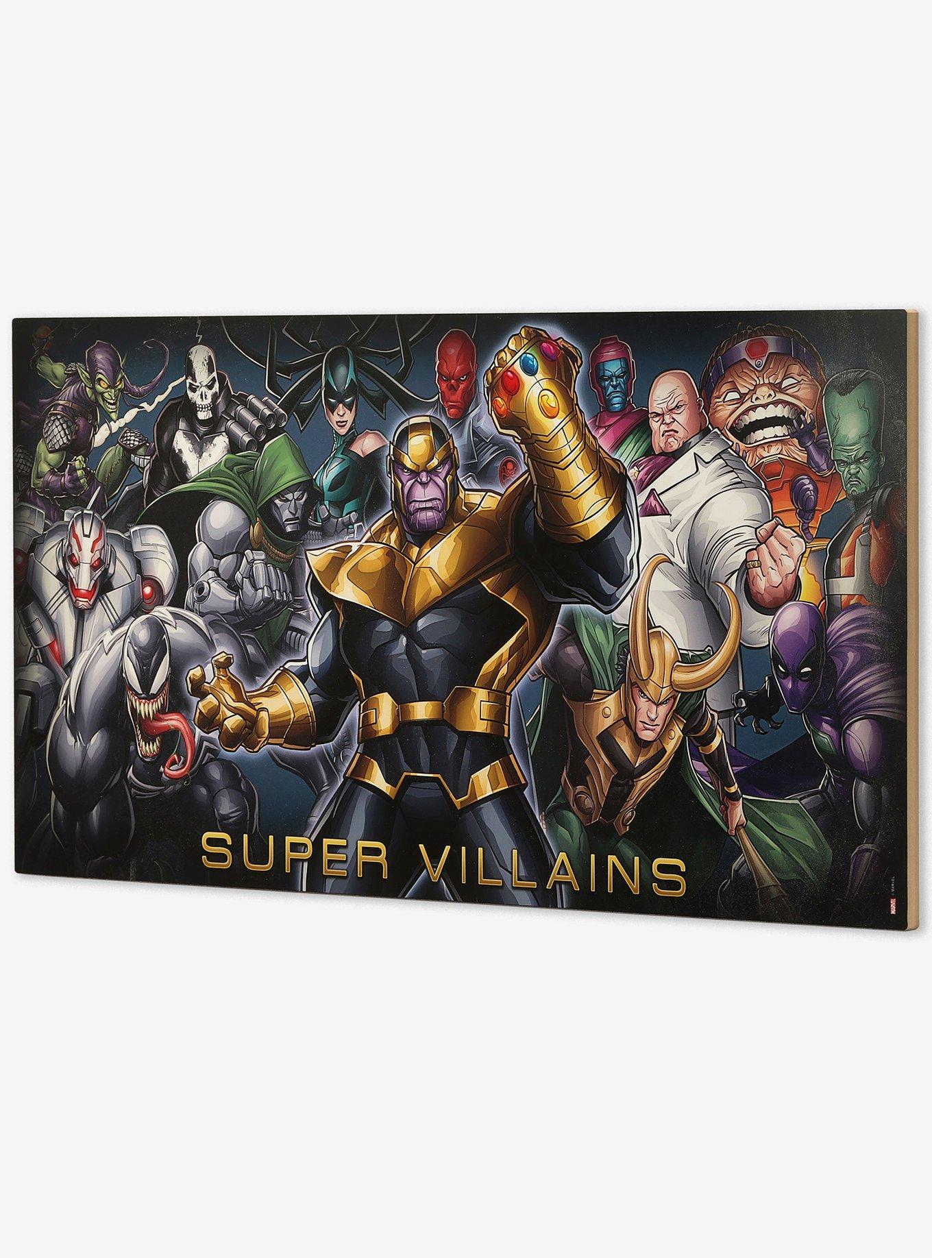Marvel Villain Collage Wood Wall Decor, , hi-res