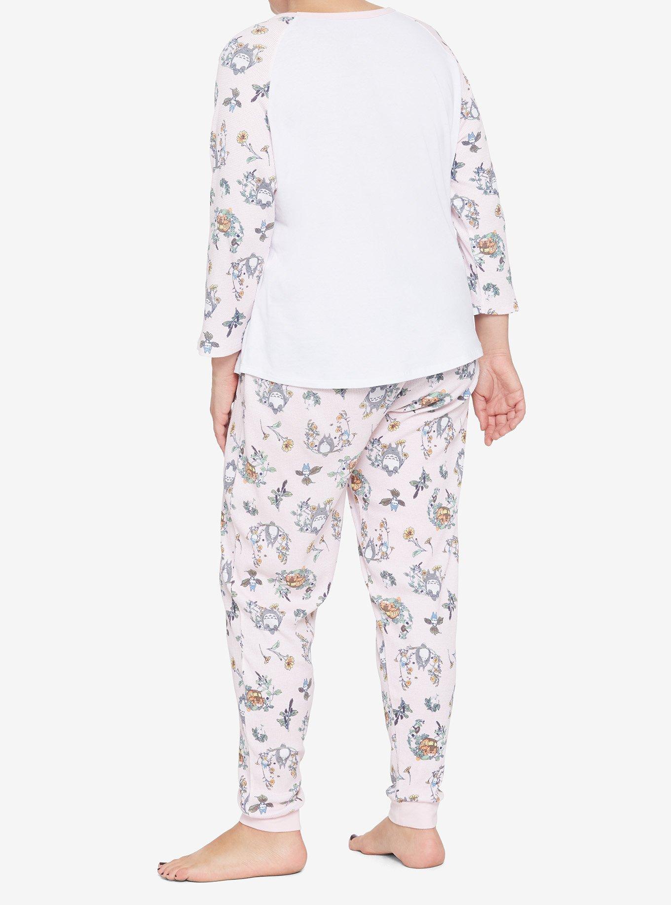 Her Universe Studio Ghibli My Neighbor Totoro Pastel Dandelion Thermal Pajama Set Plus Size, MULTI, alternate