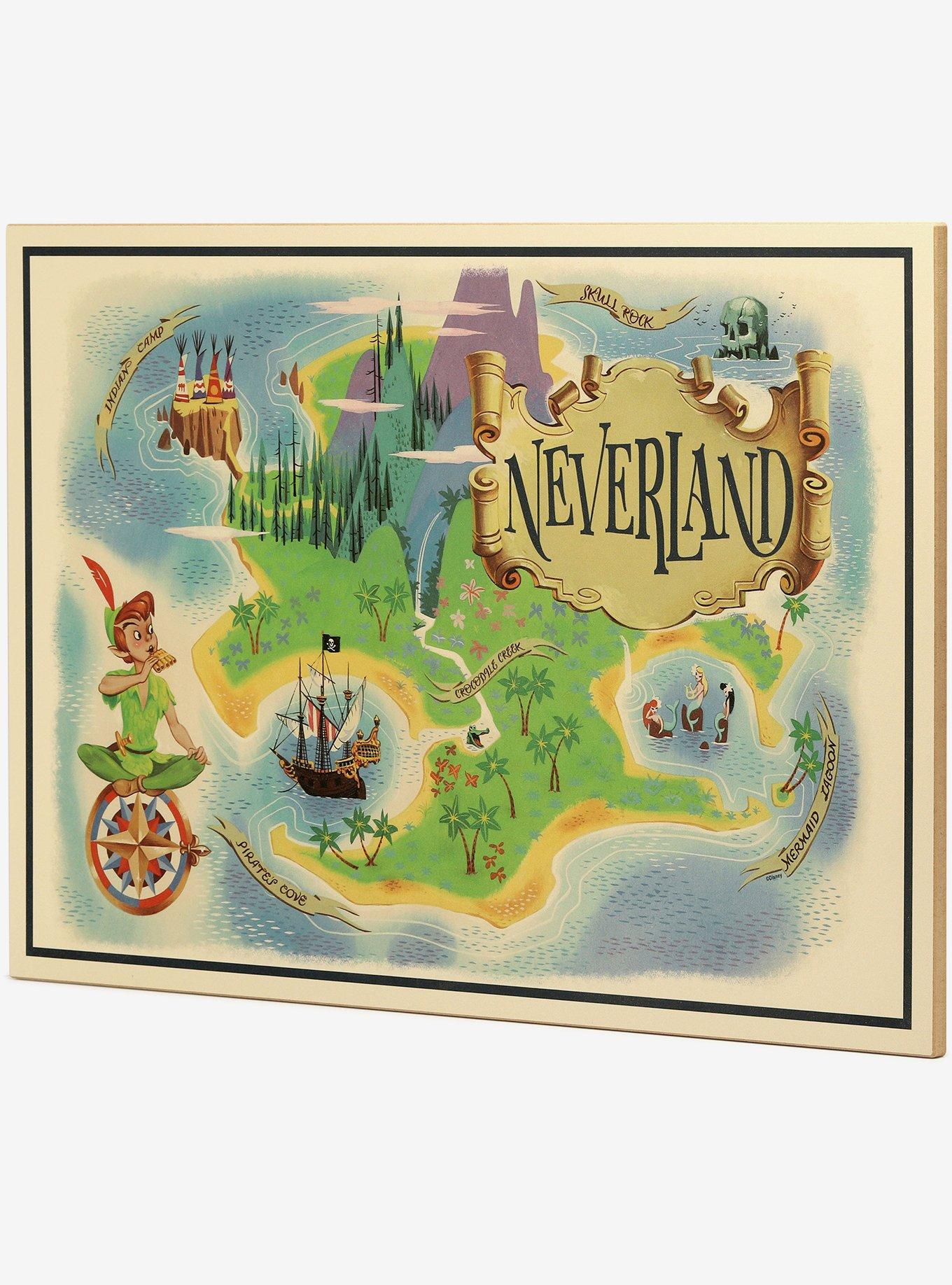 Disney Peter Pan Never Land Map Wood Wall Decor, , alternate