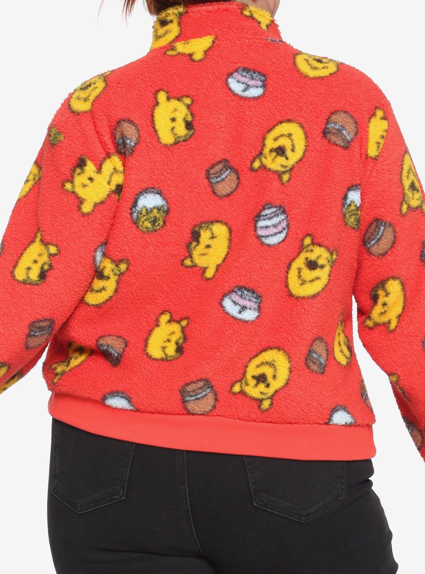 Disney Winnie The Pooh Fuzzy Half-Zipper Sweater Plus Size, MULTI, alternate