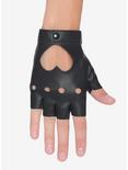 Heart Cutout Moto Fingerless Gloves, , alternate
