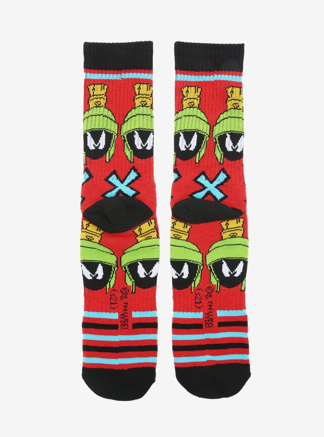 Looney Tunes Marvin The Martian Crew Socks, , alternate