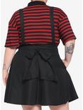 Black High-Waisted Suspender Skirt Plus Size, BLACK, alternate