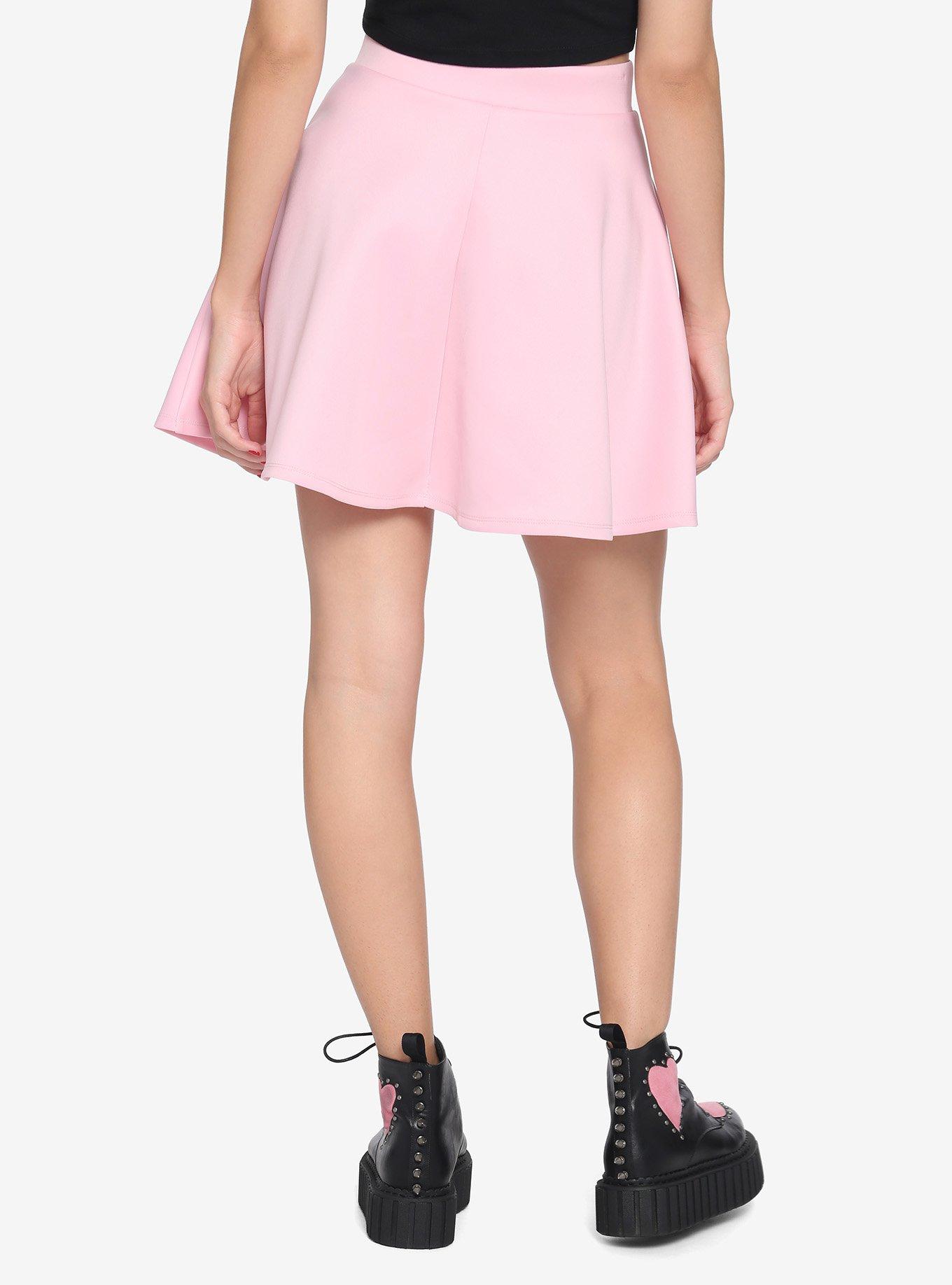 Pastel Pink Lace-Up Skirt, PINK, alternate