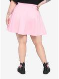Pastel Pink Lace-Up Skirt Plus Size, PINK, alternate