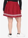 Red Pleated Cheer Skirt Plus Size, BIKING RED, alternate