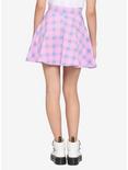 Pink & Blue Plaid Lace-Up Skirt, PLAID - PINK, alternate