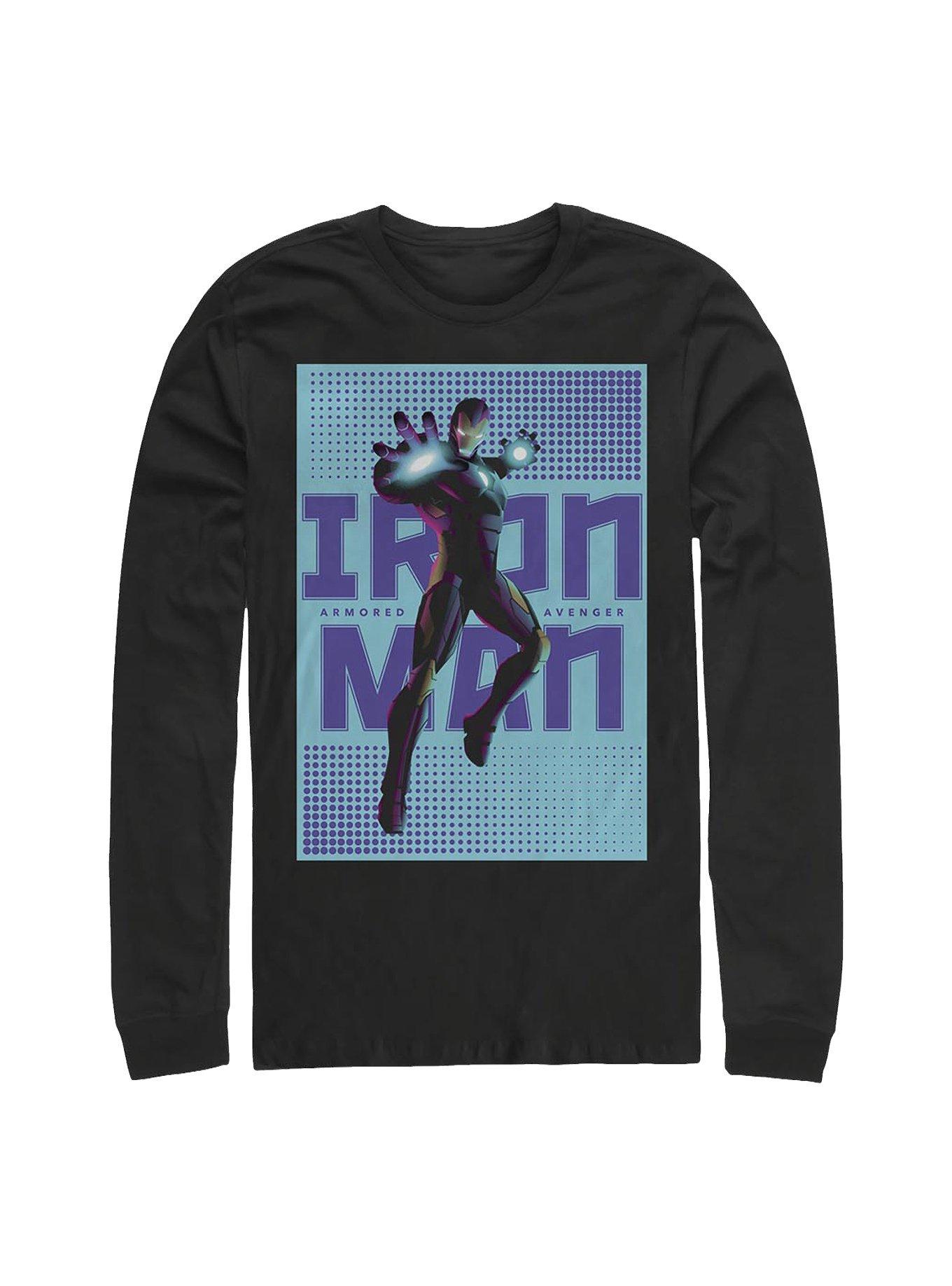 Marvel Iron Man Halftone Iron Man Long-Sleeve T-Shirt
