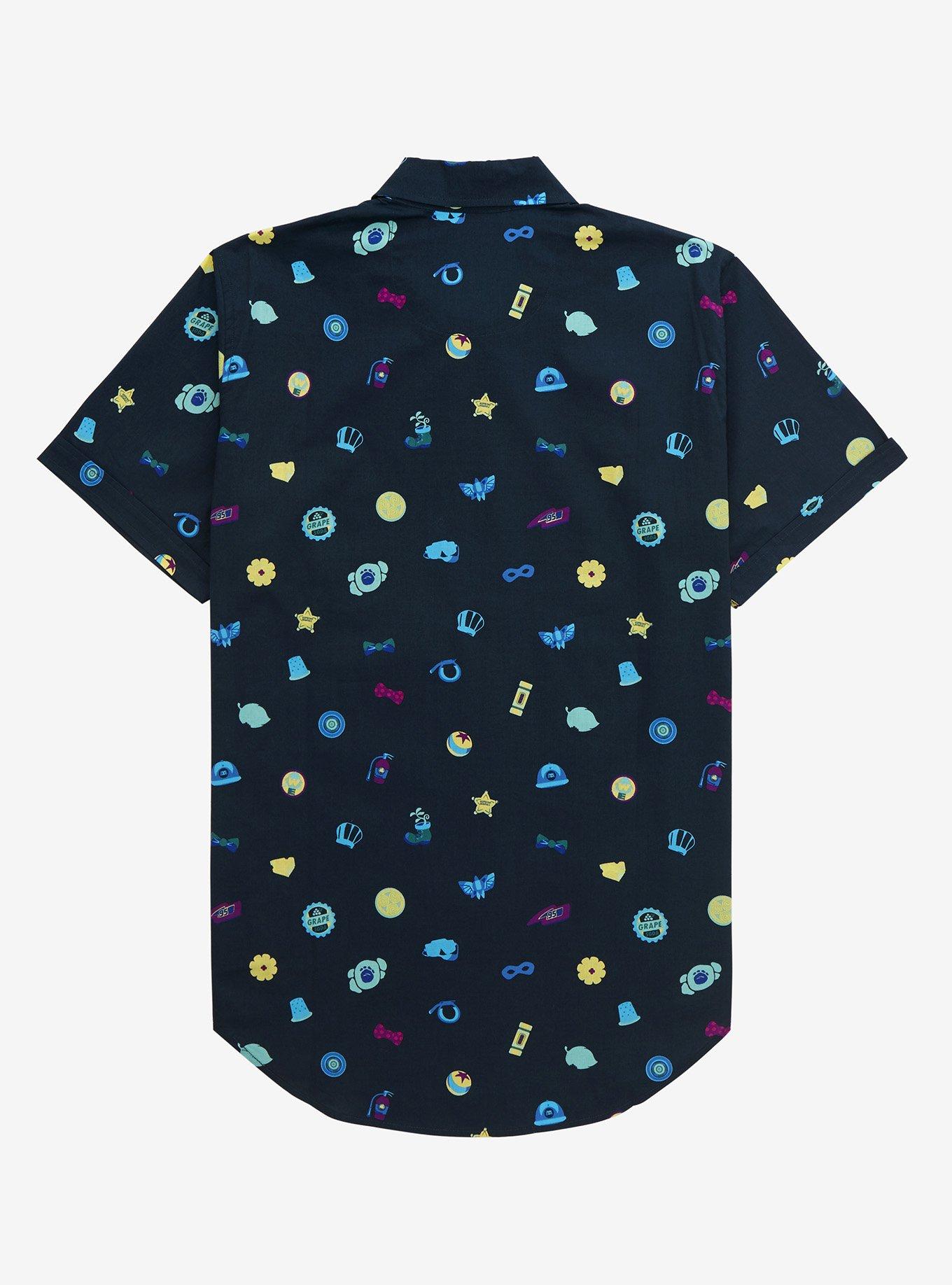 Disney Pixar Icons Woven Button-Up - BoxLunch Exclusive, NAVY, alternate