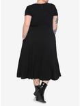 Black Henley Midi Dress Plus Size, BLACK, alternate