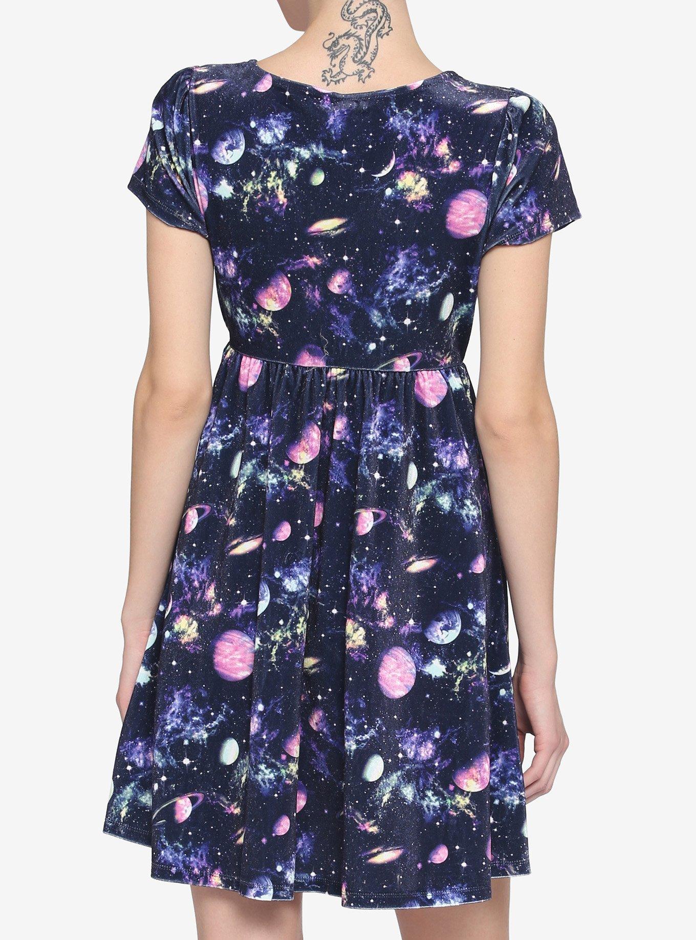 Galaxy Velvet Babydoll Dress, GALAXY, alternate