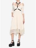 Ivory O-Ring Harness Cold Shoulder Dress, CREAM, alternate