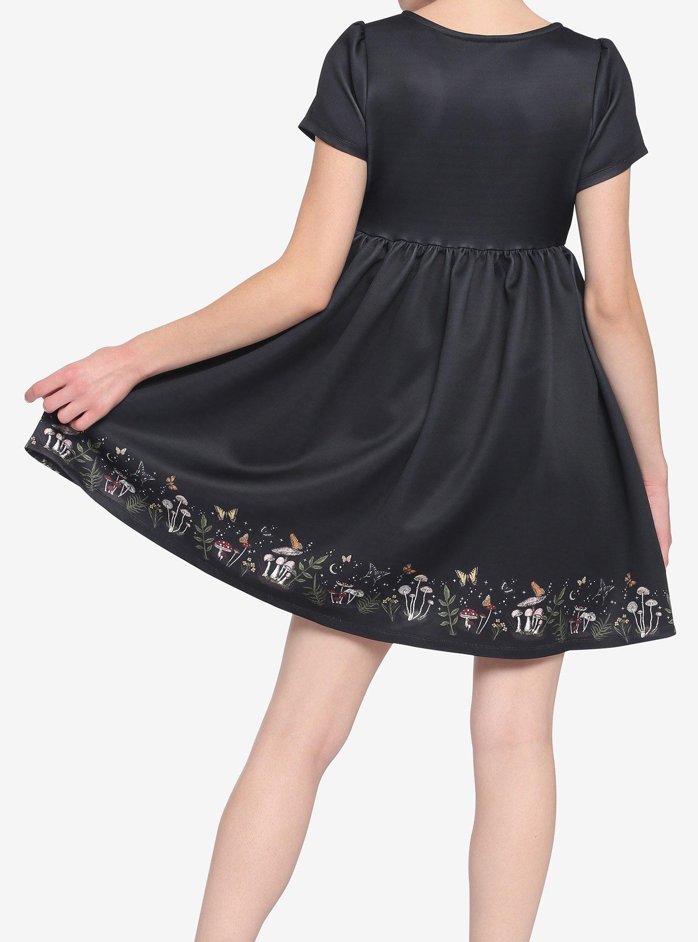 Mushroom Border Babydoll Dress, MUSHROOM, alternate