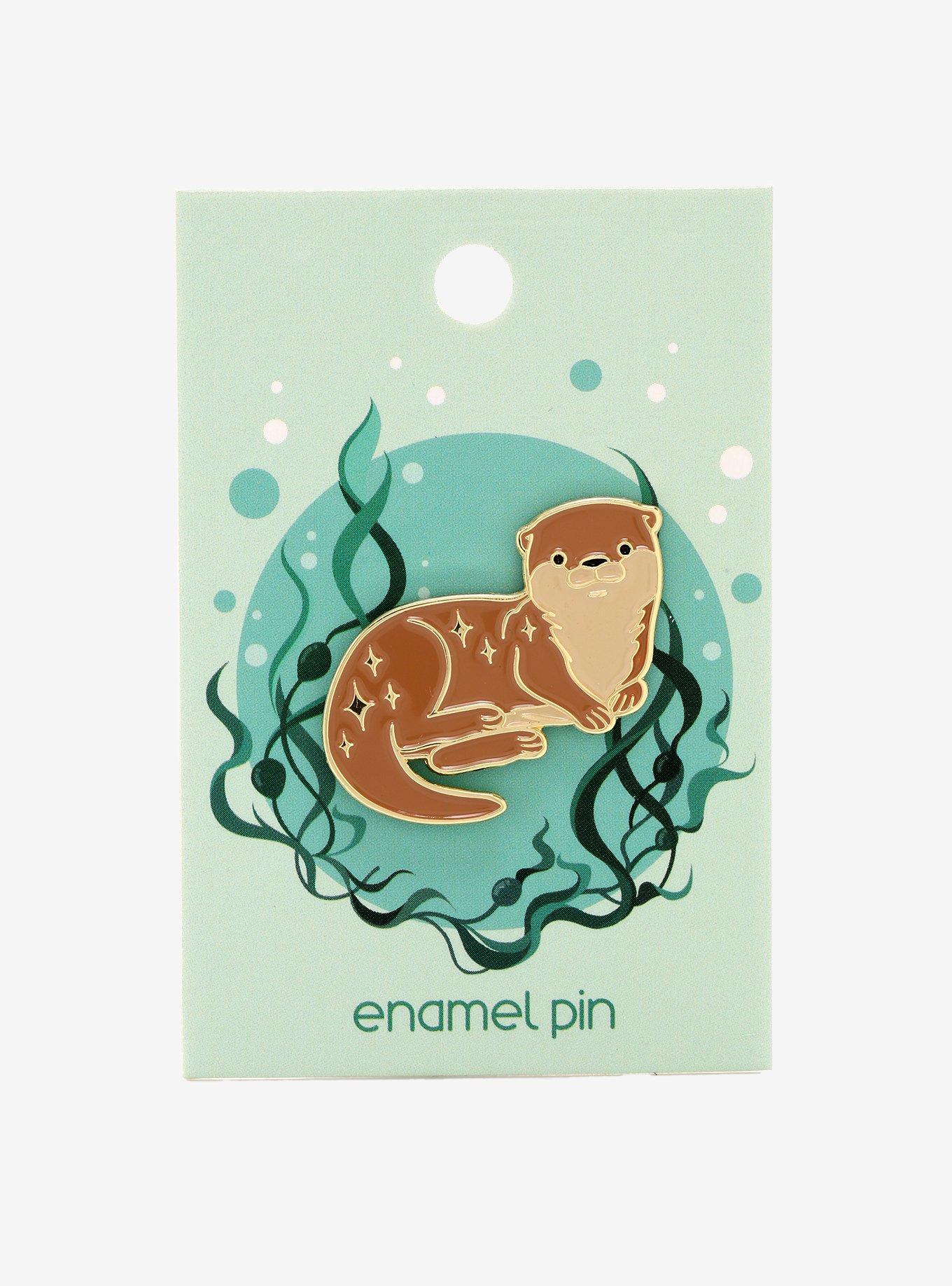 Sparkling Otter Enamel Pin - BoxLunch Exclusive, , alternate