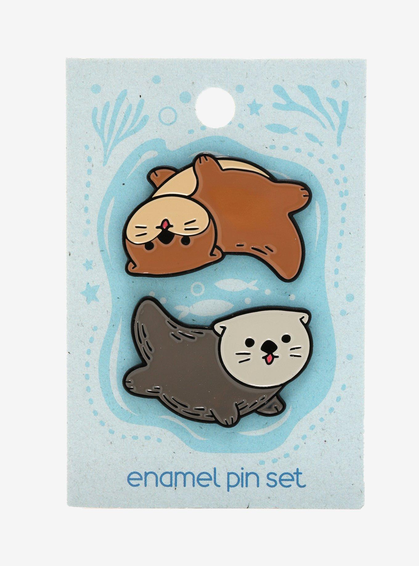 Swimming Otters Enamel Pin Set - BoxLunch Exclusive, , alternate