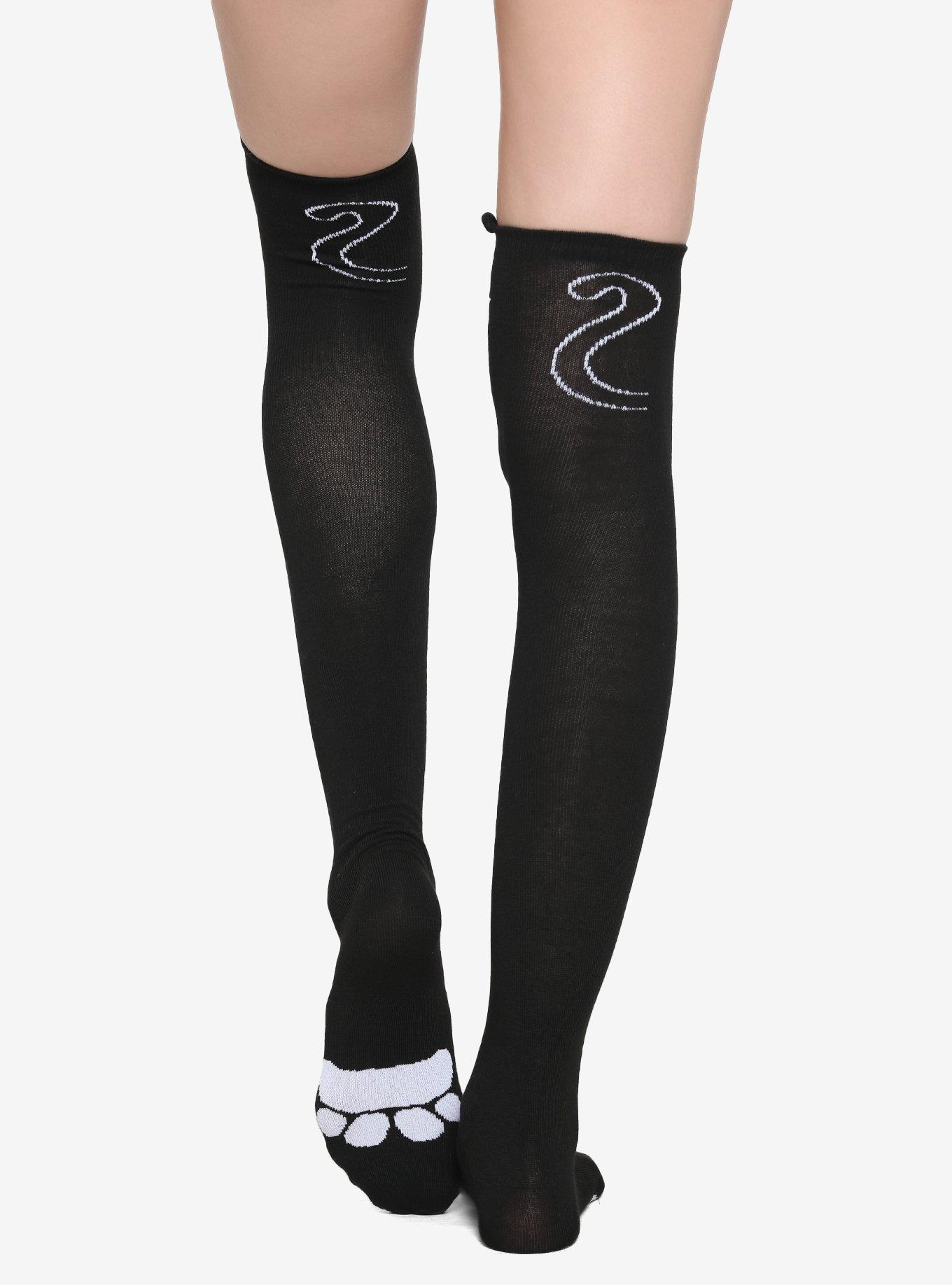 Black Cat Over-The-Knee Socks, , alternate