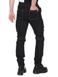 Black Zipper Hardware Jogger Pants, BLACK, alternate