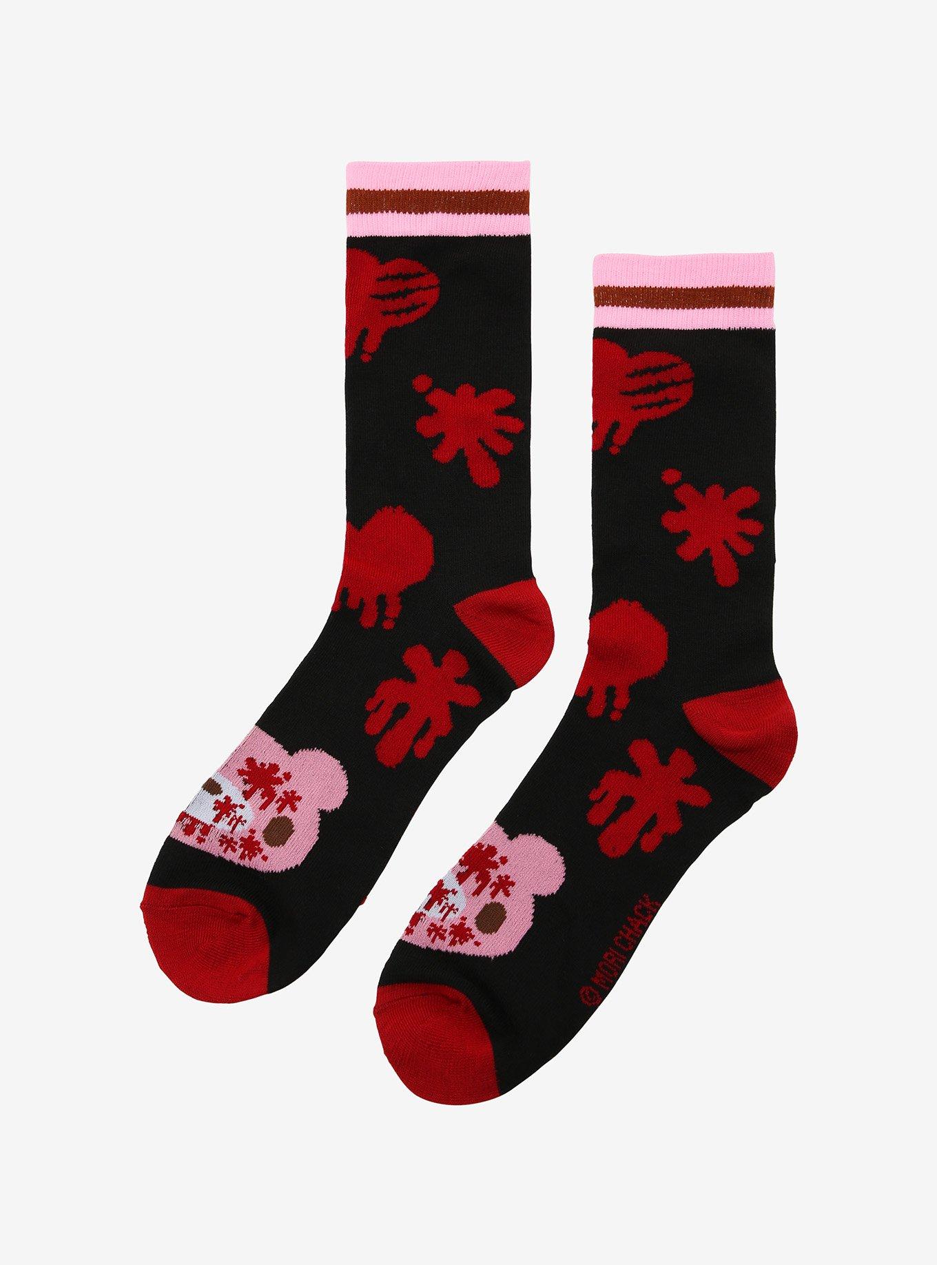 Gloomy Bear Blood Splatter Crew Socks, , alternate