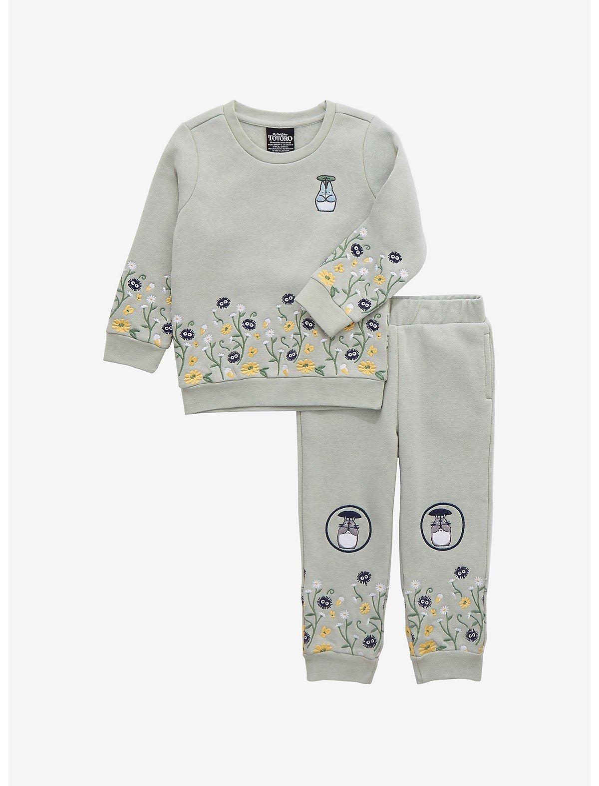 Our Universe Studio Ghibli My Neighbor Totoro Forest Spirits Embroidered Toddler Crewneck - BoxLunch Exclusive, SAGE, alternate