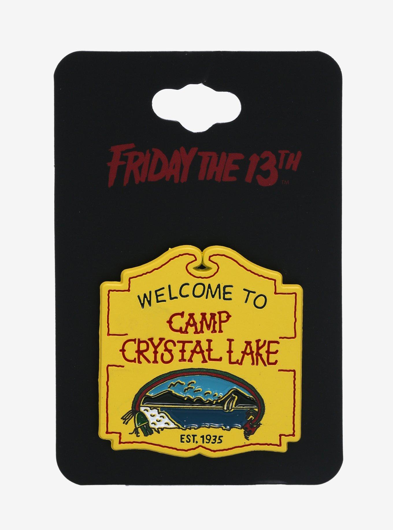 Friday the 13th Camp Crystal Lake Sign Enamel Pin - BoxLunch Exclusive, , alternate