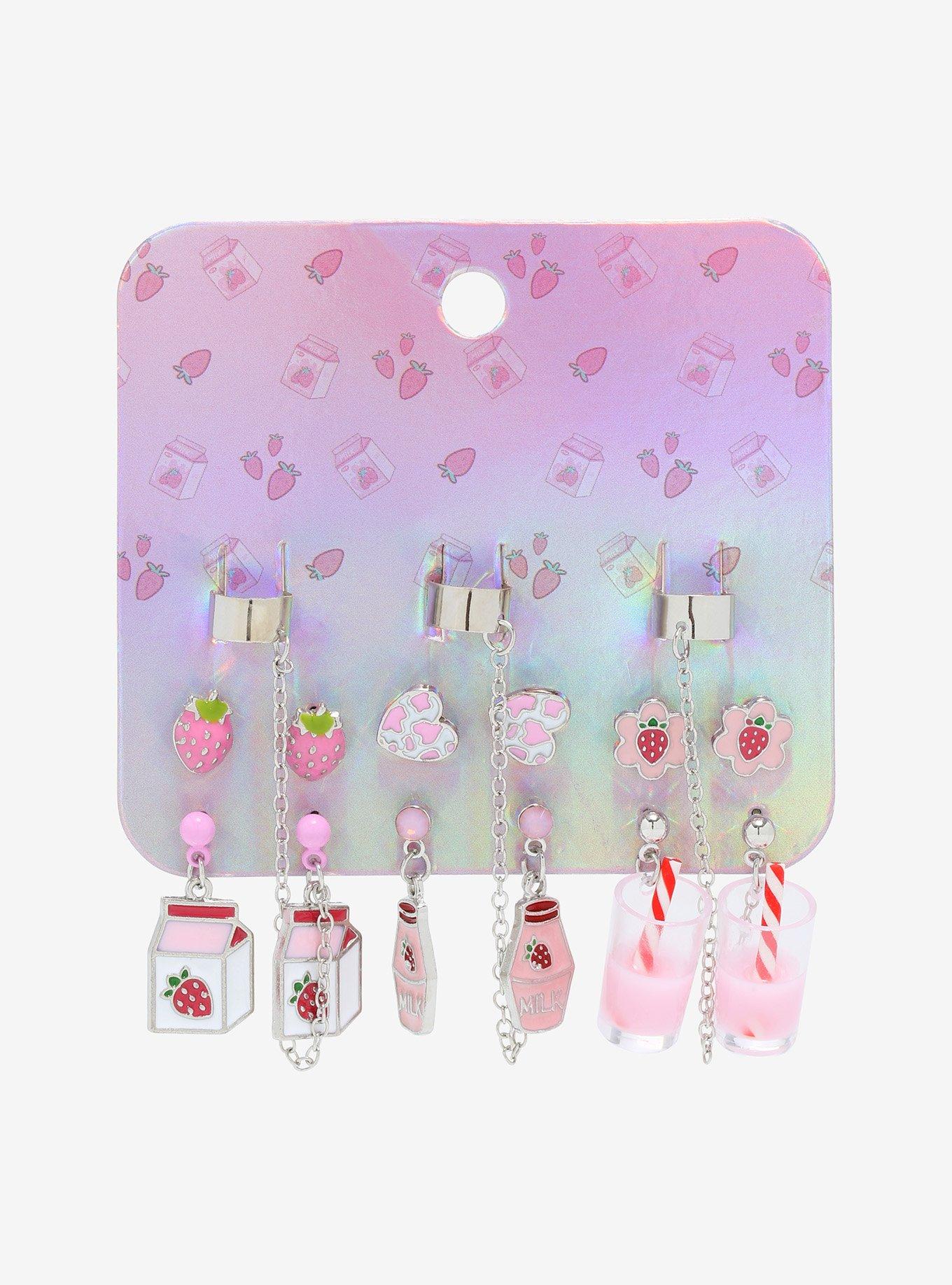 Strawberry Milk Earring Set, , alternate