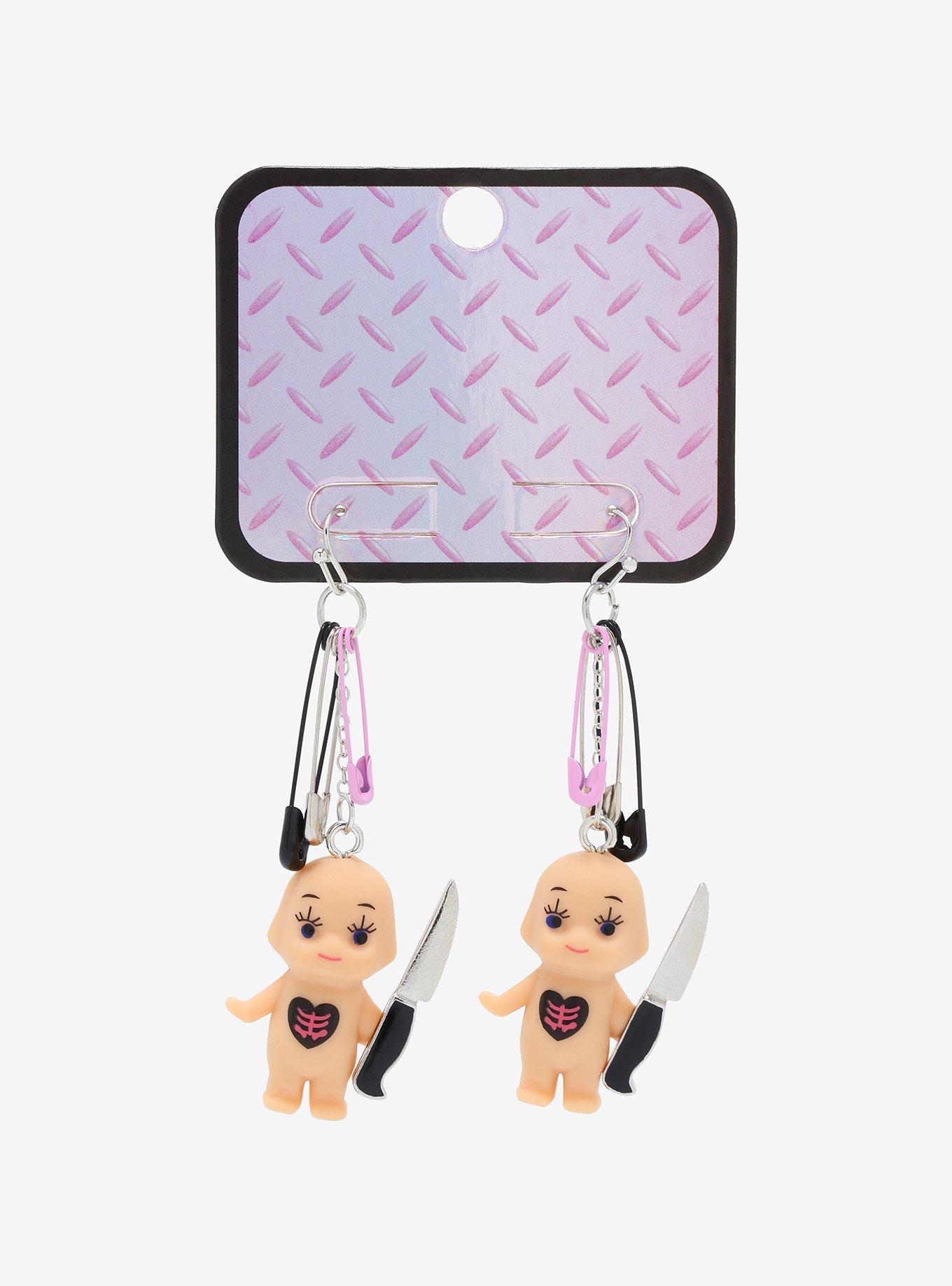 Baby Weapon Safety Pin Earrings, , alternate